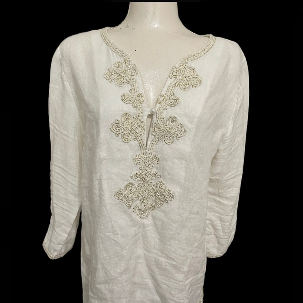 Soft surroundings linen top - Picture 2 of 8